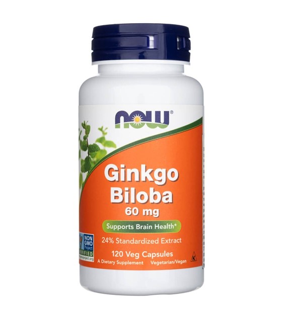 Now Foods Ginkgo Biloba (Miłorząb Japoński) 60 mg - 120 kapsułek