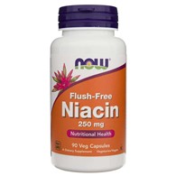 Now Foods Flush-Free Niacin 250 mg - 90 veg. kapslí