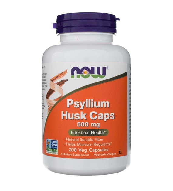 Now Foods Psyllium Husk 500 mg - 200 Veg Capsules
