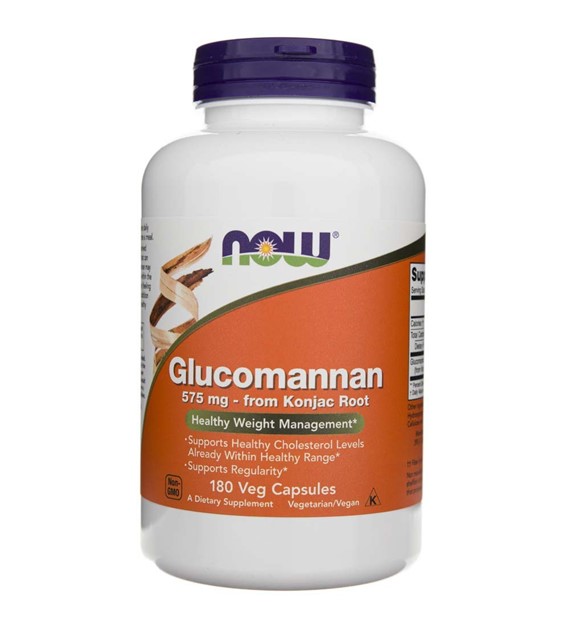 Now Foods Glukomannan 575 mg Konjac Root - 180 kapsułek
