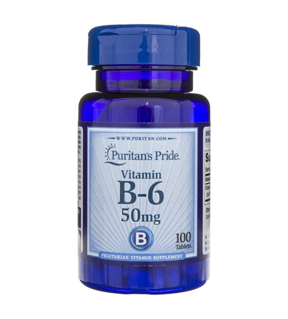 Puritan's Pride Vitamin B-6 (Pyridoxinhydrochlorid) 50 mg - 100 Tabletten
