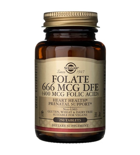 Solgar Folate 666 mcg DFE (Metafolin® 400 mcg) - 250 Tablets