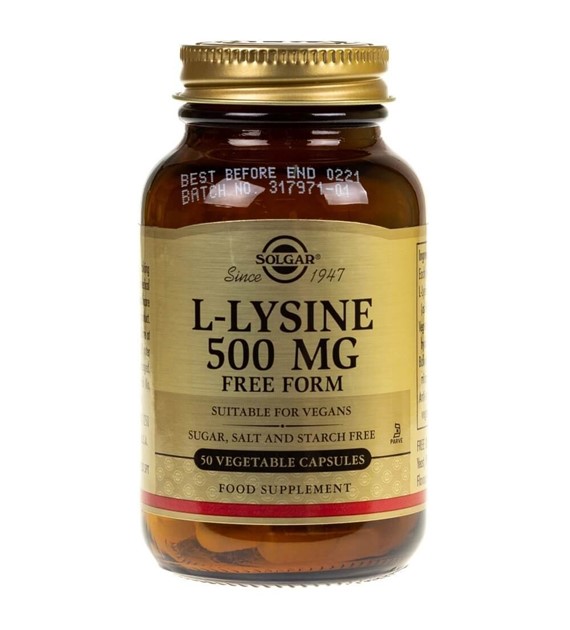 Solgar L-Lysin 500 mg - 50 pflanzliche Kapseln