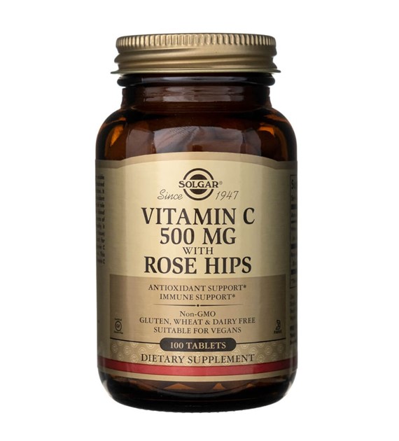 Solgar Vitamina C 500 mg with Rose Hips - 100 Tablets