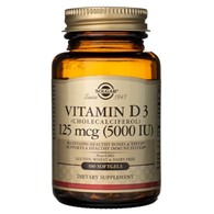 Solgar Vitamin D3 125 mcg (5000 IU) - 100 měkkých gelů