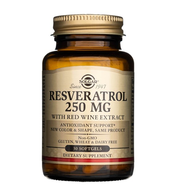 Solgar Resveratrol 250 mg s extraktem z červeného vína - 30 měkkých gelů