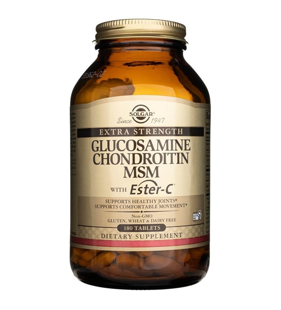 Solgar Extra Strength Glucosamin Chondroitin MSM mit Ester-C - 180 Tabletten