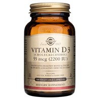Solgar Vitamin D3 55 mcg (2200 IU) - 50 rostlinných kapslí