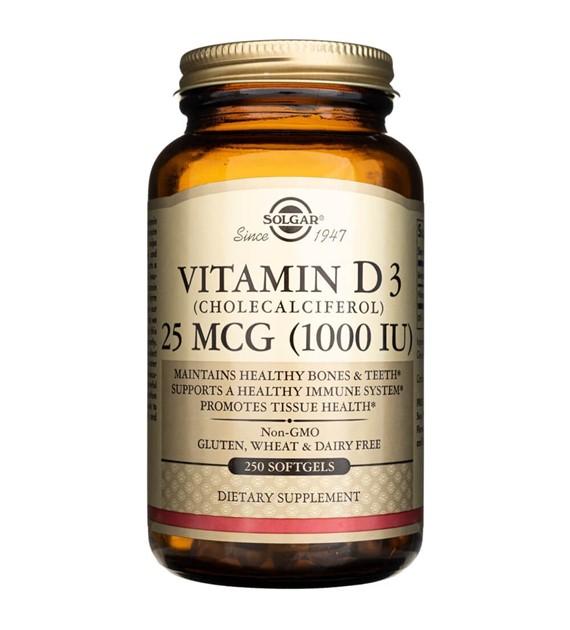 Solgar Vitamin D3 25 mcg (1000 IU) - 100 měkkých gelů