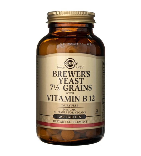 Solgar Brewer's Yeast 7 1/2 Grains with Vitamin B12 - 250 Tablets