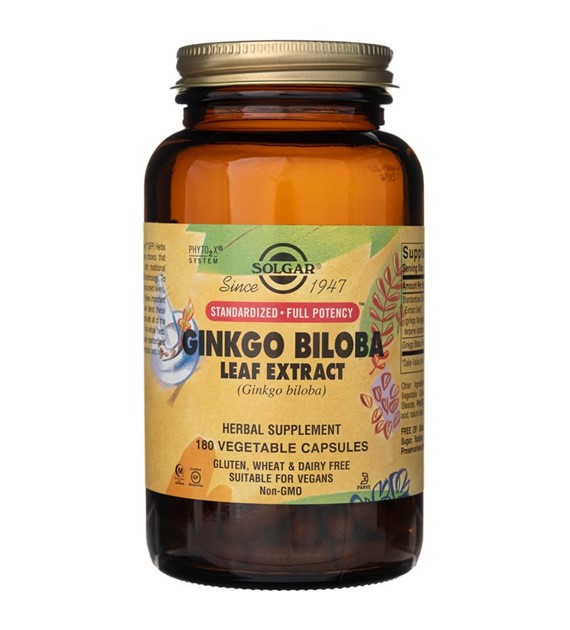 Solgar Ginkgo Biloba Blätter Extrakt - 180 pflanzliche Kapseln
