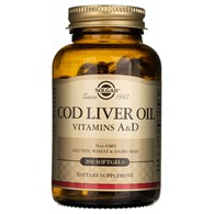 Solgar Olej z tresčích jater (Vitamin A a D) - 100 měkkých gelů