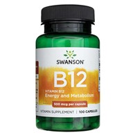 Swanson Vitamin B12 500 mcg - 100 Capsules