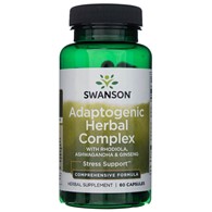 Swanson Adaptogenic Herbal Complex with Rhodiola, Ashwagandha & Ginseng - 60 Capsules