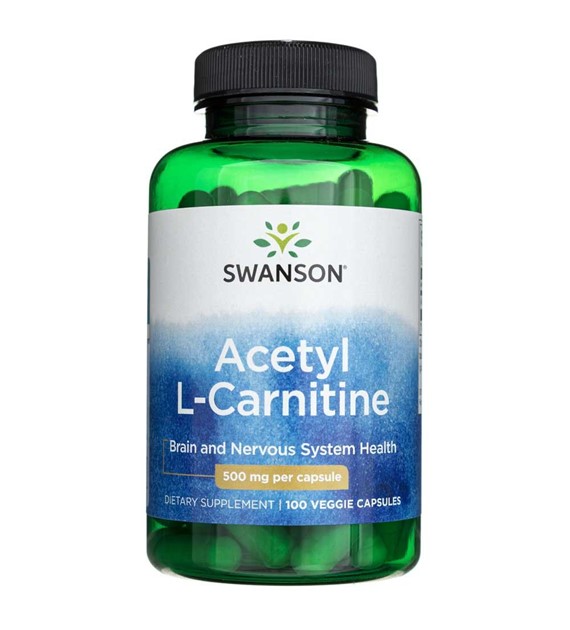 Swanson Acetyl-L-Carnitin 500 mg - 100 pflanzliche Kapseln