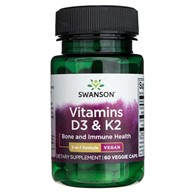 Swanson Vitamins D3 & K2 - 60 veg. kapslí