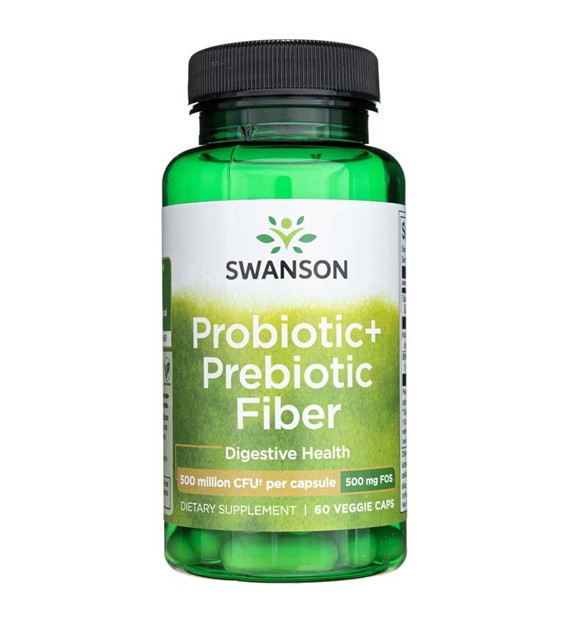Swanson Probiotic+ Prebiotic Fiber 500 mg - 60 Veg Capsules