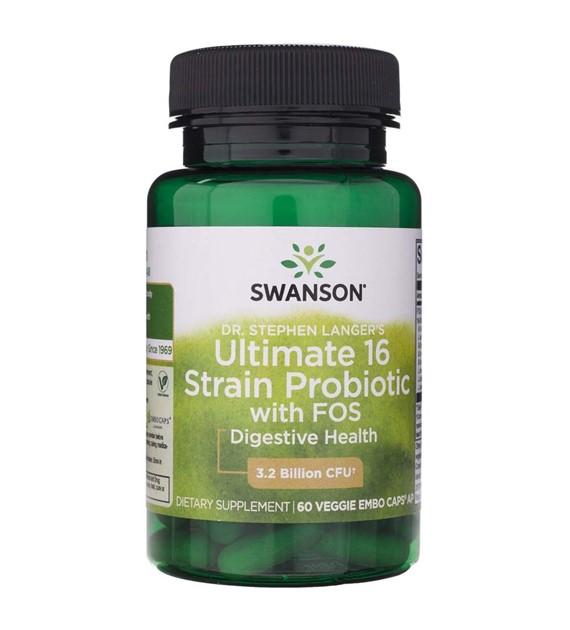 Swanson Ultimatives Probiotikum mit 16 Stämmen und FOS - 60 pflanzliche Kapseln