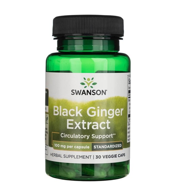 Swanson Black Ginger Extract 100 mg - 30 Veg Capsules