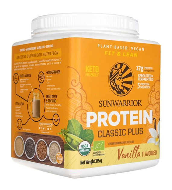 Sunwarrior Protein Classic Plus waniliowy - 375 g