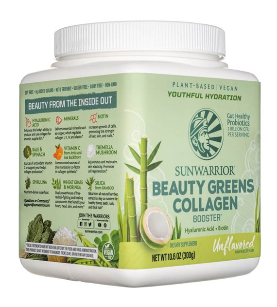 Sunwarrior Beauty Greens Collagen Booster Bezsmakowy - 300 g