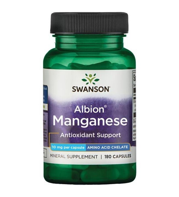 Swanson Albion Chelat Manganu 10 mg - 180 kapsułek