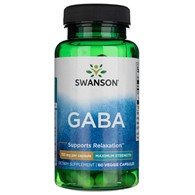Swanson GABA - Maximale Stärke 750 mg - 60 pflanzliche Kapseln