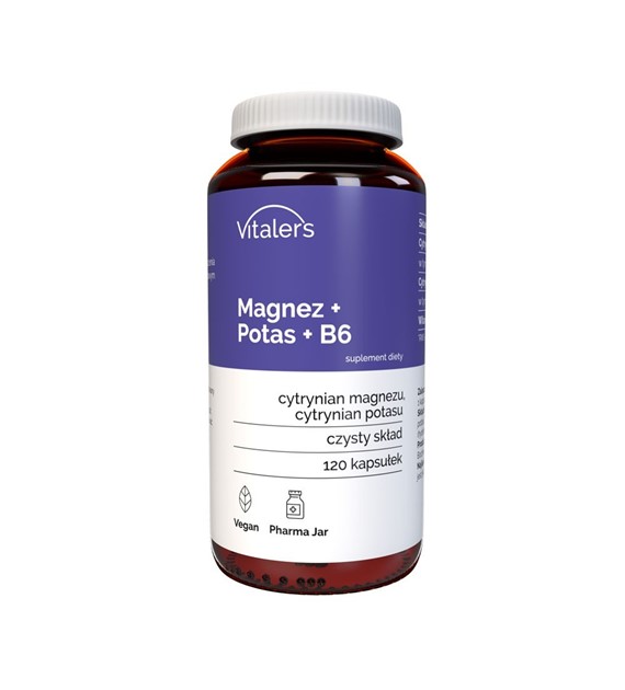 Vitaler's Hořčík 100 mg + draslík 150 mg + vitamin B6 10 mg - 120 kapslí